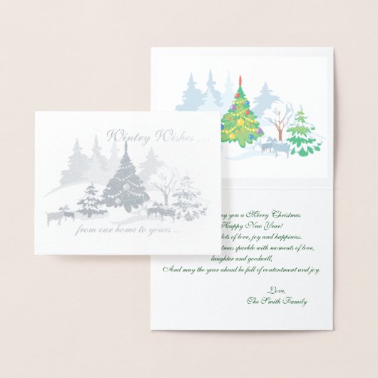 Echte Folie Wintry wint kerstgeiten Folie Kaarten (Display)