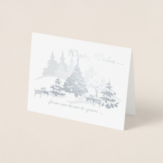 Echte Folie Wintry wint kerstgeiten Kaarten (Voorkant)