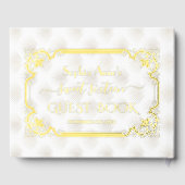 Echte Folie Wit Goud Art Deco Sweet 16 Verjaardag Gastenboek (Achterkant)