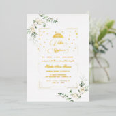 ECHTE FOLIE Witte bloemige Mis Quince Quinceañera  Folie Uitnodiging (Staand Voorkant)