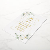 ECHTE FOLIE Witte bloemige Mis Quince Quinceañera  Folie Uitnodiging (Gedraaid)