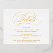 Echte folie witte kalligrafie chic details bruilof feestdagen briefkaart (Voorkant)