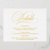 Echte folie witte kalligrafie chic details bruilof folie feestdagen briefkaart (Voorkant)