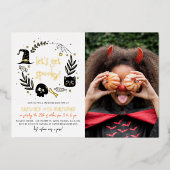 Echte Folie zorgt ervoor dat Spooky Halloween Foto Uitnodiging (Voorkant)