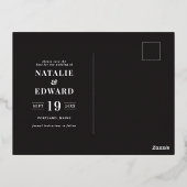 echte folietypografie behalve het briefkaart date (Achterkant)