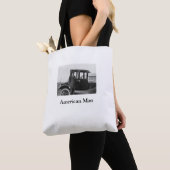 Echte foto antieke auto met eigenaar tote bag (Dichtbij)