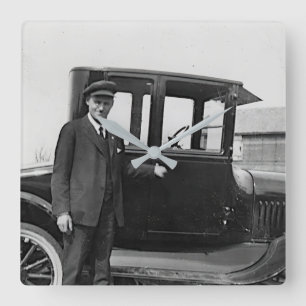 Echte Foto Antieke Auto Wandklok