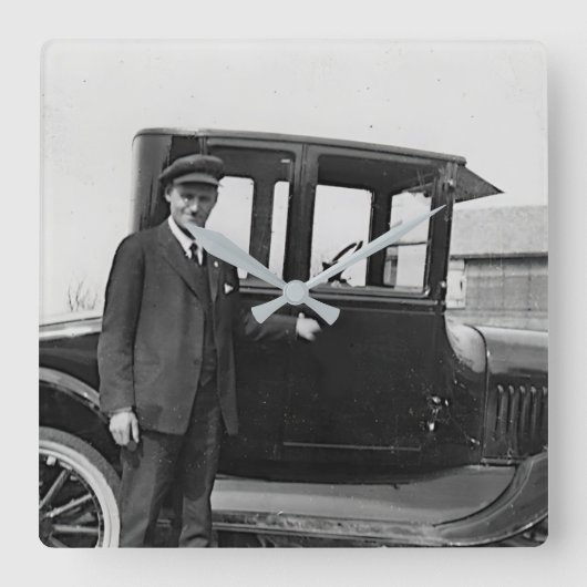 Echte Foto Antieke Auto Wandklok (Voorkant)