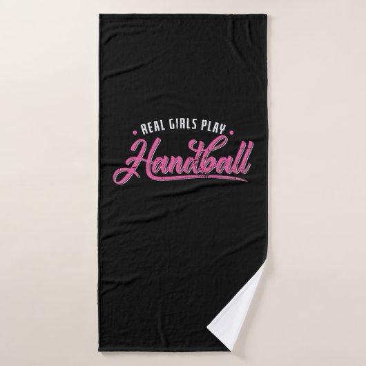 echte Frauen spielen Handball Badhanddoek (Badhanddoek)