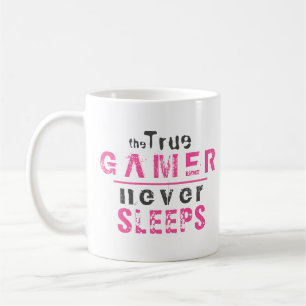 Echte Gamer Slaapt Nooit Roze Meisje Gamer Koffiemok
