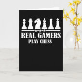 Echte gamers spelen schaak kaart (Gele Bloem)