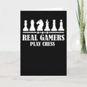 Echte gamers spelen schaken kaart (Voorkant)