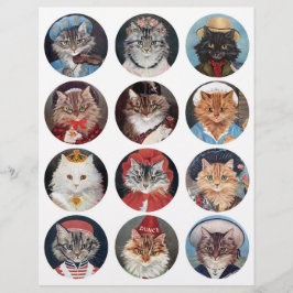 Echte (geen AI) G.I. Barnes Vintage Kat Kunst Krin
