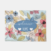 Echte gekleurde Waterverf Floral laat kunst Deurmat (Voorkant)