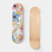 Echte gekleurde Waterverf Floral laat kunst Persoonlijk Skateboard (Voorkant)