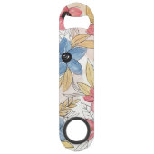 Echte gekleurde Waterverf Floral laat kunst Speed Flessenopener (Achterkant)