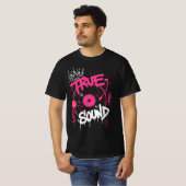 Echte Geluid Graffiti Vinylplaat Retro Straatkunst T-shirt (Voorkant volledig)