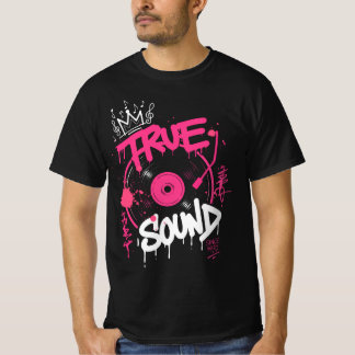 Echte Geluid Graffiti Vinylplaat Retro Straatkunst T-shirt