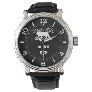 Echte gepersonaliseerde Mannen Liefde Katten White Horloge