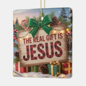 Echte Geschenk Jezus Ornament (Links)
