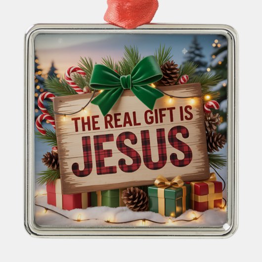 Echte Geschenk Jezus Ornament (Voorkant)