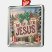 Echte Geschenk Jezus Ornament (Links)