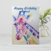 Echte Giraffe dierentuin Kaart (Staand voorkant)