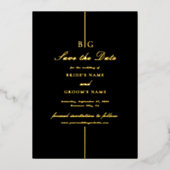 Echte Gold Foil Black Wedding Save the Date Folie Uitnodiging (Voorkant)