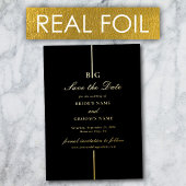 Echte Gold Foil Black Wedding Save the Date Folie Uitnodiging