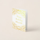 Echte Gold Foil Bloemen Gepersonaliseerde Verjaard Folie Kaarten (Voorkant)