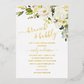 ECHTE GOLD FOIL Brunch en bubbelbaar Vrijgezellenf Folie Uitnodiging (Voorkant)