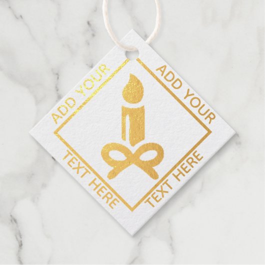 Echte Gold Foil Candle - Aangepaste cadeaus Bedankjes Labels (Voorkant)