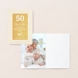Echte Gold Foil Stippen 50e Jubileum Bedankt Folie Kaarten