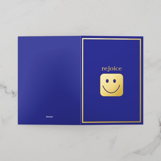 Echte Gold Folie Custom Smile Gevouwen Kaart (Buiten Laag)