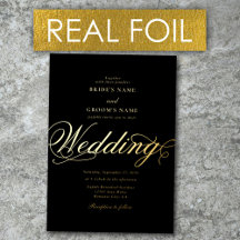 Echte Gold Folie Elegante Classy Luxe Zwarte Huwel