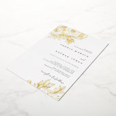 Echte Gold Folie Lush Roos bruiloft Folie Uitnodiging (Gedraaid)