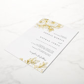 Echte Gold Folie Lush Roos bruiloft Uitnodiging (Gedraaid)