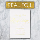 Echte Gold Folie Luxe Witte Huwelijk Save the Date Folie Uitnodiging