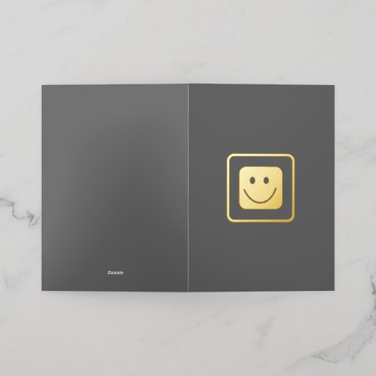 Echte Gold Folie Smile Custom Gevouwen Kaart (Buiten Laag)