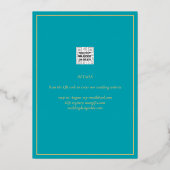 Echte GOLD Teal Save the Date Huwelijk Folie Uitnodiging (Achterkant)