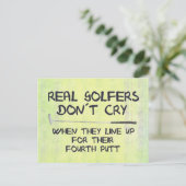 Echte Golfers huilen niet Briefkaart (Staand voorkant)