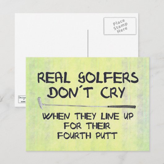 Echte Golfers huilen niet Briefkaart (Voorkant / Achterkant)