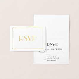 Echte goud folie Art Deco bruiloft RSVP kaarten 3.