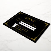 Echte Goud Folie Art Deco Trouw RSVP Kaarten (Gedraaid)