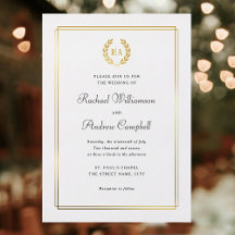 Echte goud folie elegante monogram trouwkrans