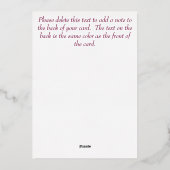 Echte Goud Folie Kerstboom Feestdagenkaart (Achterkant)