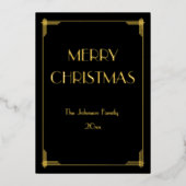 Echte goud folie Prettig Kerstfeest Vakantiewenska Folie Uitnodiging (Voorkant)
