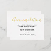 Echte goud folie script huwelijks accommodatiekaar uitnodiging briefkaart (Voorkant / Achterkant)