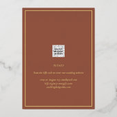 Echte goud folie Terracotta Save the Date Trouwkaa Folie Uitnodiging (Achterkant)