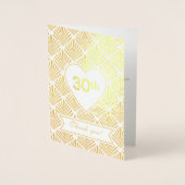 Echte Goud Grote Gatsby Art Deco 30e verjaardag Folie Kaarten (Voorkant)